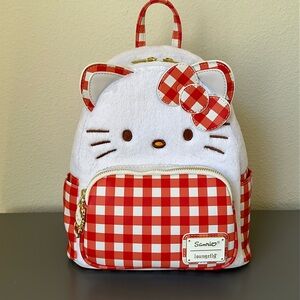 NWT Loungefly Sanrio Hello Kitty Gingham Figural Mini Backpack